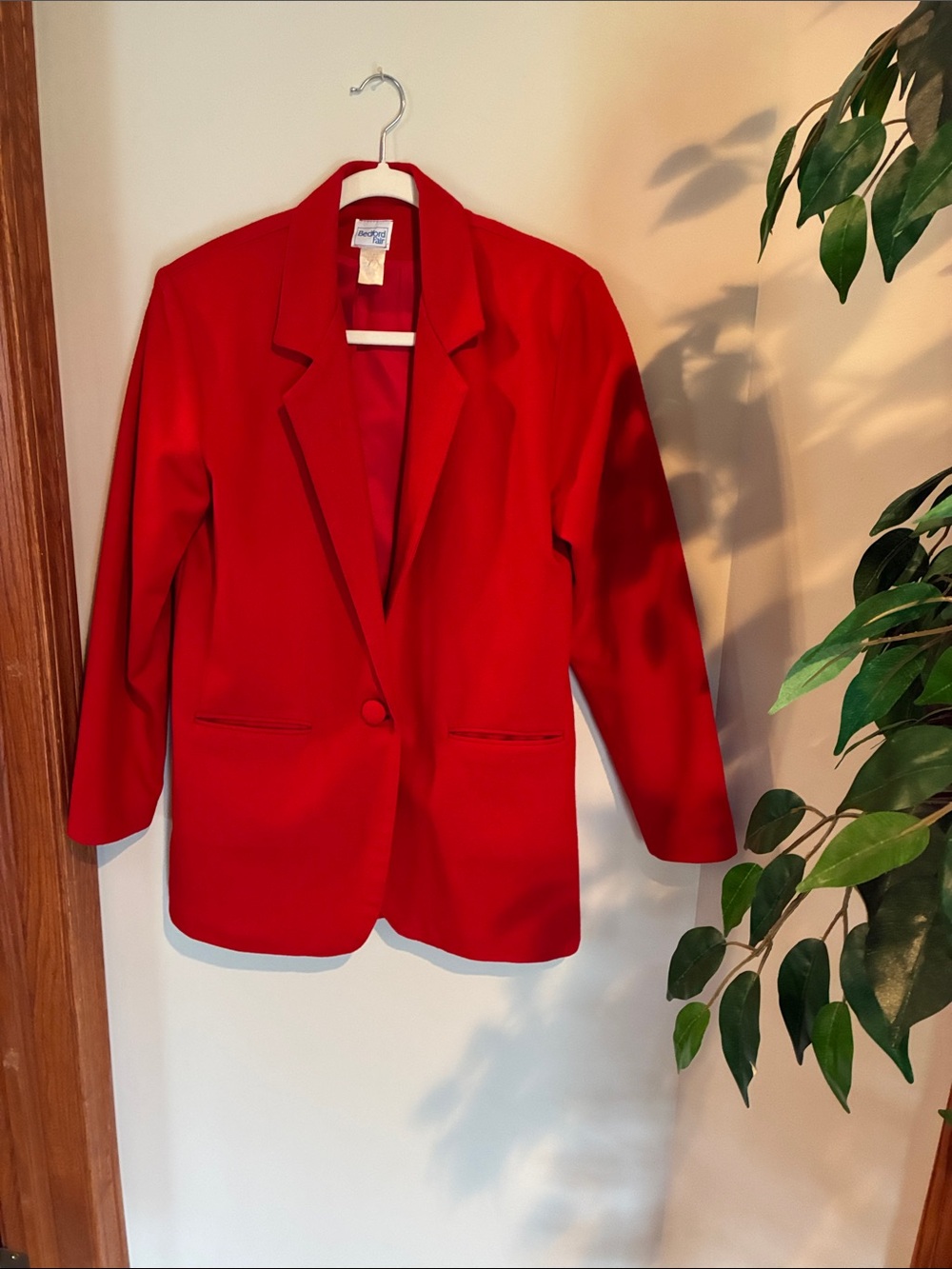 Vintage Women’s Sz. 10 Vibrant Red Single-Button Blazer